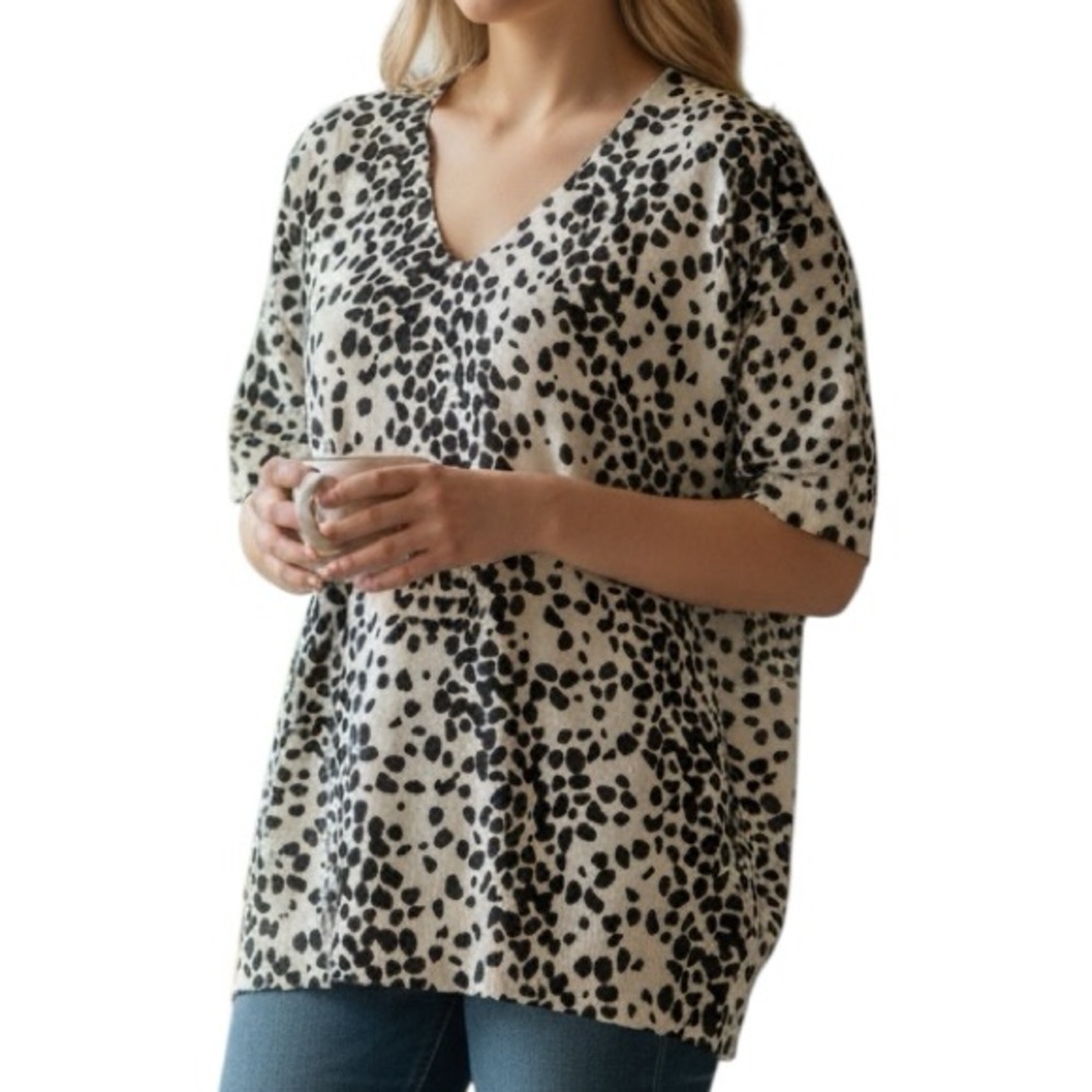 Pierri New York Black and White Patterned Top